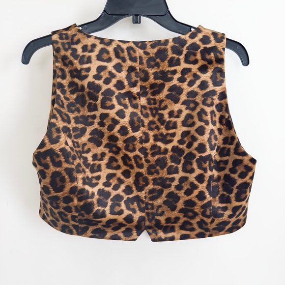 NWT Nasty Gal Brown Leopard Print Vest - Picture 5 of 5